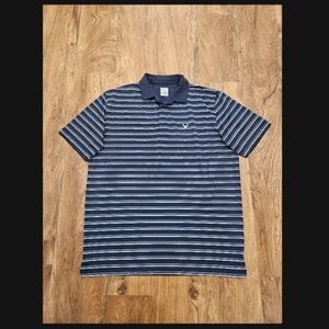 Callaway Navy and White Striped Polo Shirt